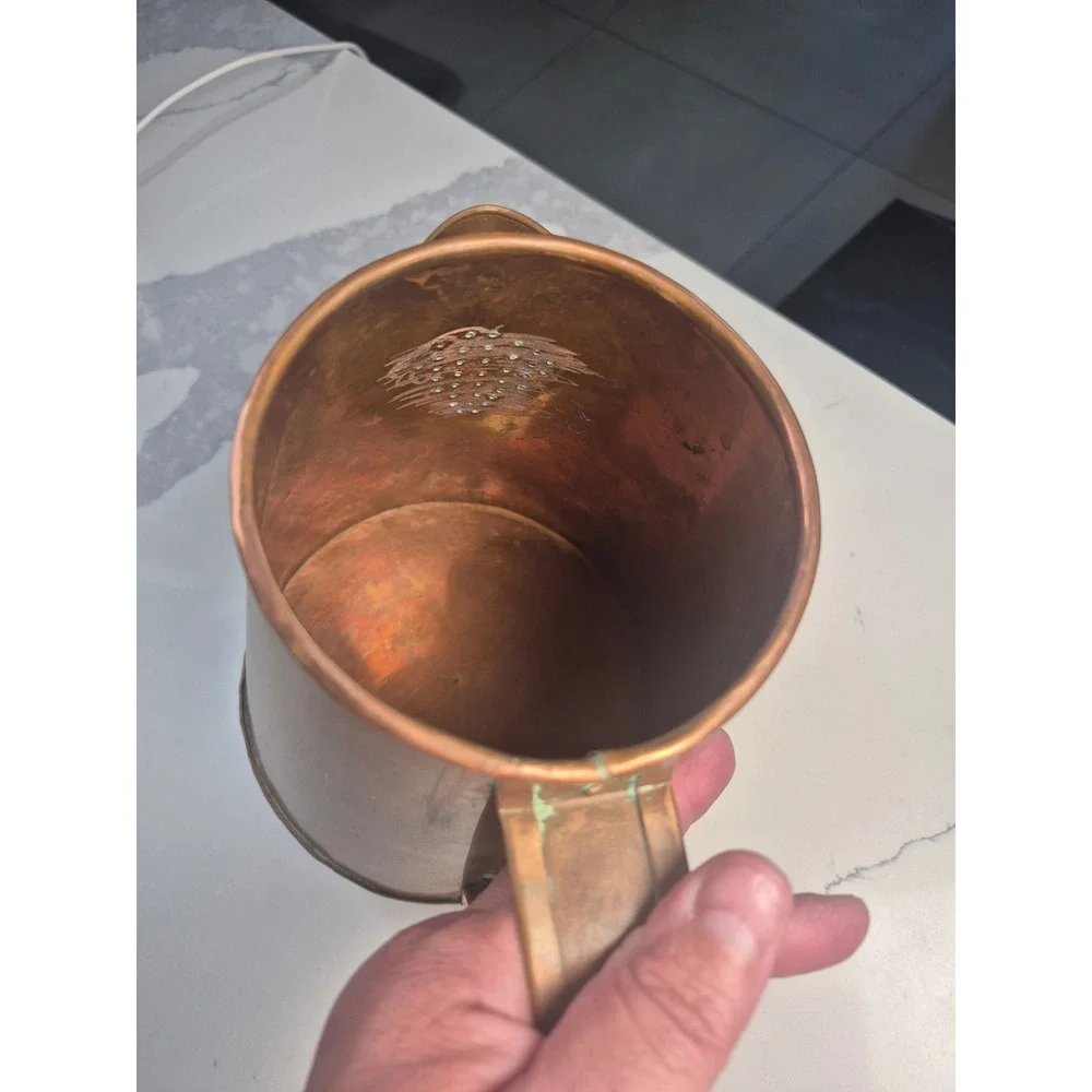 Vintage Primitive Copper Coffee‎ Pot Pitcher Rustic Farmhouse Decor 9.5 Inch